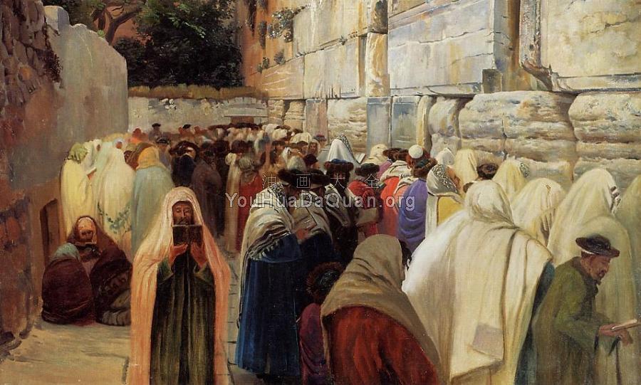 Jews at the Wailing Wall - 古斯塔夫·鲍恩芬德